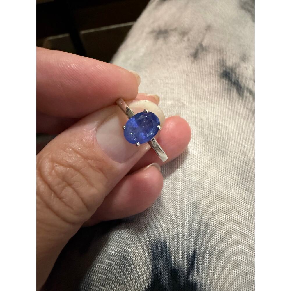 Stamped 925 Sterling Silver Natural Tanzanite Ring size 8 - Picture 6 of 10